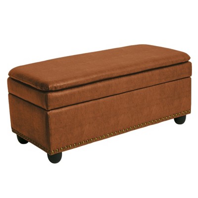 BrylaneHome 400 Lbs. Weight Capacity Extra Wide Studded Ottoman