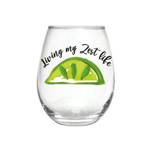 17 OZ Stemless Glass w/Box, Living my Zest Life - 1 of 3