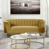 71" Millephri Loveseat Olive Yellow Velvet - Acme Furniture: Includes 2 Accent Pillows, Wood Frame, Tufted Design - 2 of 4