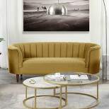 71" Millephri Loveseat Olive Yellow Velvet - Acme Furniture