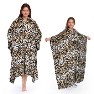 Tirrinia Women Wearable Blanket Cape Plush Fleece Throw Wrap Cover Indoors or Outdoors , 55x80 Inches - 1 of 4