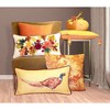 7"x14" Dimensional Velvet Pumpkin with Embroidered Leaves Throw Pillow Orange - Edie@Home: Cozy Autumn Decor, Indoor Novelty Plush Pillow - 4 of 4