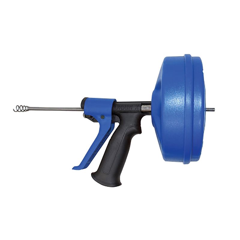 DrainX® SPINFEED Drum Auger Drain Snake, Auto Extend and Retract, with Work Gloves and Carrying Bag, 3 of 6