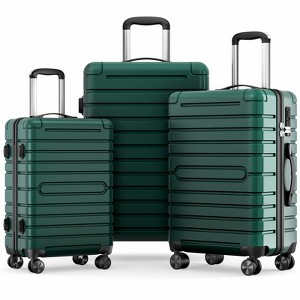 SKONYON 3 Piece Hardside Luggage Set with Spinner Wheels, TSA Locks, Lightweight ABS+PC Suitcases (20"/24"/28") for Travel, Business, Family Trips - 1 of 4