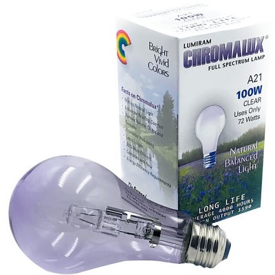 Chromalux Full Spectrum Light Bulb - A21 Clear 100 Watt.