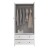 2 Door Armoire Wardrobe Closet, 47" Metal Wardrobe Cabinet with Drawers, Mirror & Hanging Rod, Clothing Storage Cabinet for Bedroom - 4 of 4