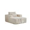 62.5-Inch Corduroy Sofa Lounger - Assembled, Plush Modern Sleeper for Living Room & Bedroom Comfort - 3 of 4