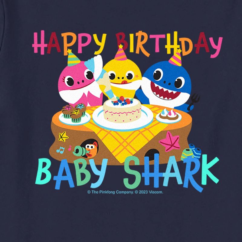 Toddler's Baby Shark Happy Birthday Shark T-Shirt, 2 of 4