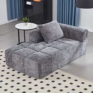 37.5'' Chenille Minimalist Loveseat Sofa with Sleeper and Ergonomic Deep Seat - 1 of 4