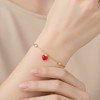 Guili 14K Gold Plated with Red Enamel Heart & Clear Cubic Zirconia Bracelet - 3 of 3