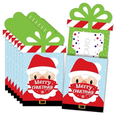 Big Dot of Happiness Merry Christmask - Quarantine Christmas Party Money and Gift Card Sleeves - Nifty Gifty Card Holders - 8 Ct