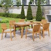 Christopher Knight Home Caitlyn Rustic 7 Piece Patio Acacia Wood Dining Set with Cushions - 2 of 4