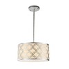 ALOADECOR Modern Classic Linen Drum Matte Vintage Silver Chandelier for Dining Room, Bedroom, or Living Room - 3 of 4