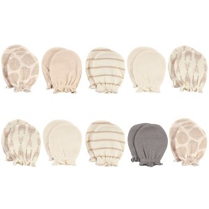 Hudson Baby Infant Unisex Cotton Scratch Mittens Set, Modern Giraffe, 0-6 Months - 1 of 4