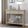 KWPZQEB 2-Tier Console Table, Entryway Table with 2 Drawers and Bottom Shelf, Narrow Sofa Table Hallway Foyer Table for Living Room - 3 of 4