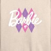 Women's - Barbie - Argyle Lightweight French Terry Wide Neck Long Sleeve Shirt - 2 of 4