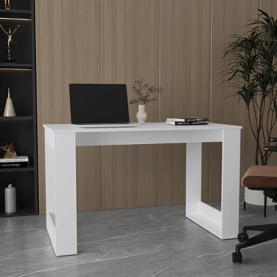 INFURNIC Desks Modern Writing Desk Compact Sturdy Design with Smooth Finish Easy Fold and Lock System, White, 23.6"*47.2"*28.7"