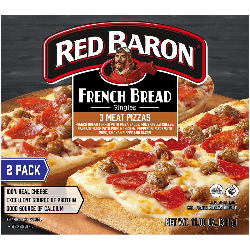 Red Baron Frozen Pizza French Bread 3 Meat - 11oz, 5 of 17