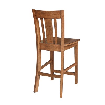 Elegant White Wood Swivel Counter Height Stool - 24" Seat