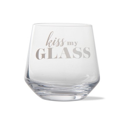 tag Kiss My Glass Stemless Drinks Glass - Clear,  12 oz