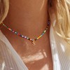 Turandoss Colorful Beaded Initial Necklaces for Girls Women, Gold Choker Necklace for Teen Girl, Teen Girl Gifts Trendy Stuff, Gifts for Girls 8-18 - 3 of 4