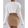 Clearlove Women's Cropped Cardigan Sweaters Crew Neck Button Down Open Front Knit Bolero Shrugs - 3 of 4