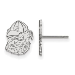 Black Bow Jewelry 14k White Gold Georgia Bulldogs NCAA Post Earrings - 1 of 3