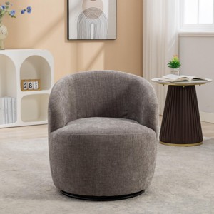 360° Swivel Barrel Accent Chair, Upholstered Lounge Club Armchair for Living Room or Bedroom – Maison Boucle - 1 of 4