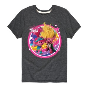 Boys' - Trolls - Poppy and Viva Rainbow Short Sleeve Graphic T-Shirt - 1 of 4