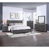 Vynxaria Rustic 2-Drawer Two-Tone Nightstand, Gray Finish, Wooden Bedside Cabinet, 1pc Only - 4 of 4