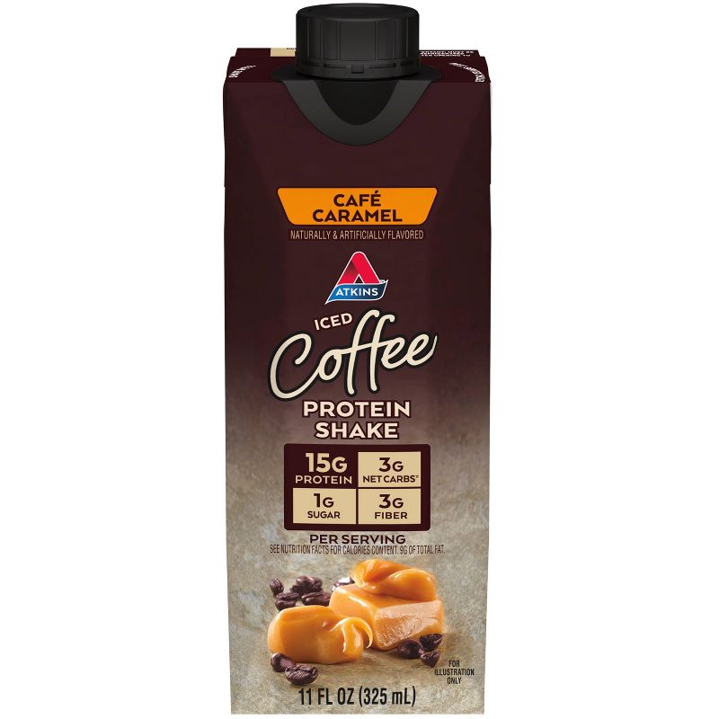 Atkins Caf&#233; Caramel Iced Coffee Protein Shake - 4ct/44 fl oz, 4 of 13