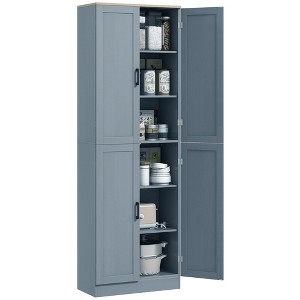 HOMCOM 67" Freestanding Kitchen Pantry, 4-Door Storage Cabinet Organizer with Adjustable Shelves and Doors - 1 of 4