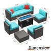 Celebalcony 8 Piece Sectional Seating Group With Red Pillow - 4 of 4