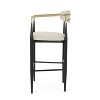 Barstools Set of 2, Counter Height Upholstered Bar Stools with Backs and Iron Legs - 3 of 4
