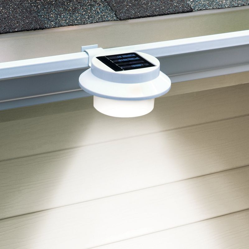 Collections Etc White Clip-on Gutter Solar Security Light 4.75 X 4.75 X 2.5, 2 of 3
