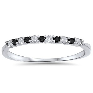 Pompeii3 1/4ct Black & White Diamond Wedding Anniversary Ring - 1 of 4