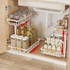 Hachikiko 2-Tier Adjustable Height L-Shaped Under Sink Organizer - Metal Pull-Out Storage Rack for Kitchen, Bathroom, Laundry - 4 of 4