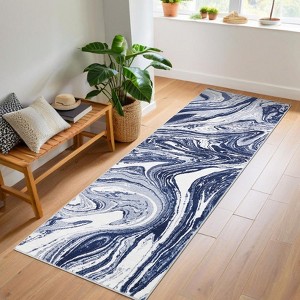 Modern Abstract Area Rug – Washable Stain-Resistant Carpet, Non-Slip & Non-Shedding for Living Room, Bedroom, Office - 1 of 4