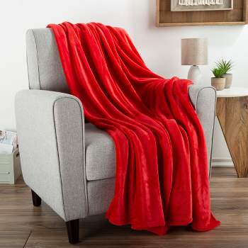 Flannel Fleece Throw Blanket- For Couch, Home Décor, Bed, Sofa & Chair-  Oversized 60” x 70”- Lightweight, Soft & Plush Microfiber in Desert Tan by