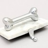TopComfy Decorative Object Marble and Matte Polish Dog Bone Stocking Holder Stylish Accent for Holiday Decor, Silver, 4.5"*6"*3" - 3 of 4
