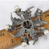 Anna-Kaci Crystal Rhinestone Faux Pearl Flower Swirl Wreath Fashion Pin Brooch - 3 of 4