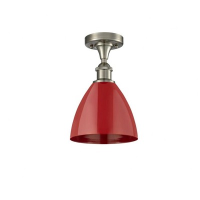 Plymouth Dome - 1 Light Semi-Flush Mount In Industrial Style-11.25 Inches Tall and 7.5 Inches Wide