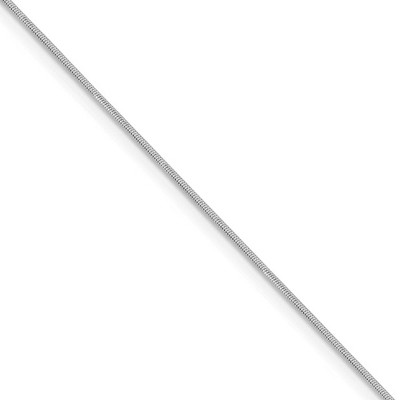 Black Bow Jewelry 0.8mm 14k White Gold Solid Round Snake Chain Necklace