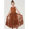 2Bunnies Rose All-Lace Zip Back Boho Garden Rustic Flower Girl Dress - 3 of 4