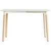 Mid-Century Modern Rectangular 4 Ft. Dining Table with White Plastic Tabletop and Solid Beech Wood Legs - 3 of 4