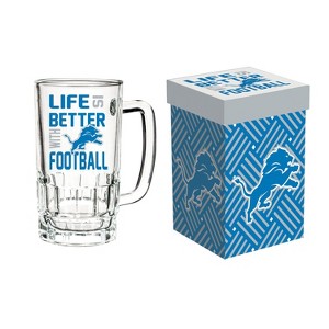 Glass Tankard Cup, with Gift Box, Detroit Lions - 1 of 1