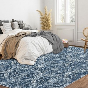 Acekool 5x7 Washable Rug – Vintage-Inspired Non-Slip Carpet, Ultra-Thin Floor Mat for Living Room & Bedroom, - 1 of 4