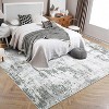 4x6 Washable Abstract Rug with Non-Slip Backing, Stain-Resistant Low Pile, Living Room, Bedroom, Dorm, Office, Playroom, Blue - 2 of 4