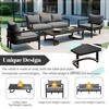 CAVINAS Outdoor Couch Sets with Coffee Table, Steel Balcony Furniture Set, Waterproof Patio Chairs Set of 4 for Backyard - 3 of 4