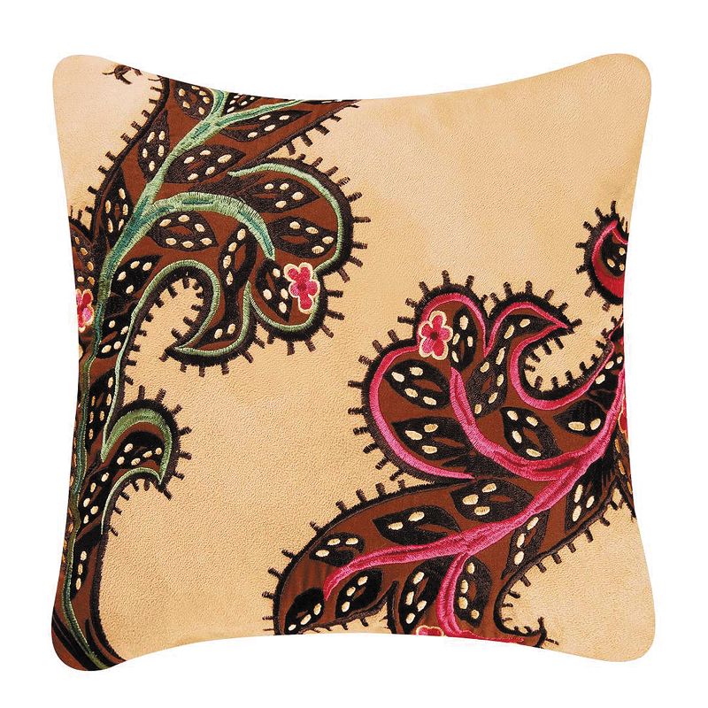 C&F Home 14" x 14" Rustic Damask Embroidered Throw Pillow, 1 of 5